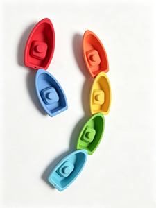 Jouet de bain flottant doux pour bébé, tasse à empiler pour jeux aquatiques avec protège-doigts, jouet sensoriel éducatif précoce pour la baignoire - Product Image 2