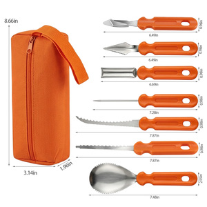 Kit de sculpture de citrouille d'Halloween DIY avec sac de transport, couteau en acier inoxydable, ensemble d'outils de sculpture de citrouille - Product Image 2