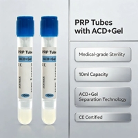 Tubo de Recolección de Sangre PRP de Material de Vidrio PET, Tubo Desechable para Extracción de Plasma