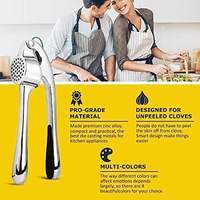 Presse-ail manuel en acier inoxydable de qualité supérieure avec brosse à éplucher l'ail outil de cuisine lavable au lave-vaisselle