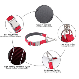 <span class=keywords><strong>Collar</strong></span> de perro con cadena de martingala reflectante de alta resistencia, estilo clásico suave, aleación de Zinc, hebilla de plástico y Metal, acolchado, <span class=keywords><strong>Collar</strong></span> para mascotas - Product Image 4