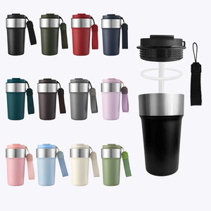 Mug de voyage isotherme en acier inoxydable 17oz à double paroi avec couvercle de bouteille d'eau et paille, anti-fuite, pour café - Product Image 4