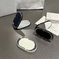 Support de téléphone portable pliable avec miroir, logo personnalisé, miroir de maquillage, support de téléphone portable, support arrière pour voyage, promotion de cadeaux