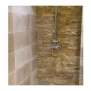 定制项目装饰防水 Travertine 文化石材浴室墙马赛克