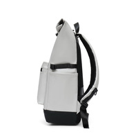 Sac à dos personnalisable en PU à enroulement, grande capacité, imperméable, style à bords roulés, pour étudiants, voyage et ordinateur portable