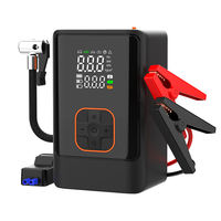 Multi Purpose Cordless ABS Jump Starter Air Compressor 8 in 1 14.8V Digital Tire Inflator Emergency Light Car Bike Balls