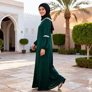Abaya de Diseño Nuevo y Alta Calidad en Tela con Estilo Diario para Mujeres Musulmanas, Proveedor Mayorista de China - Product Image 4