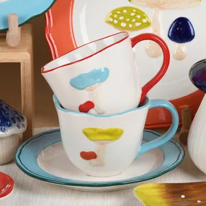 Vente en gros Verres avec logo Tasses et mugs mignons Tasse à thé expresso en porcelaine Tasses à café en céramique réutilisables et écologiques