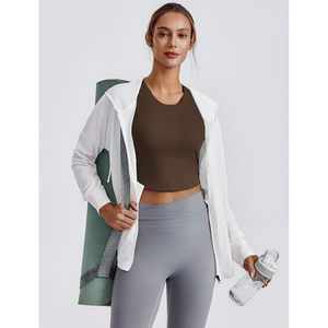 Women Sports Bra <b>High</b> Neck Racerback Padded Yoga <b>Top</b> Breathable Quick Dry Workout Crop Tank Longline Seamless Fit - Product Image 3
