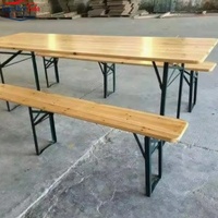 Mobilier d'extérieur Bancs de patio en bois Portable Pliant Divertissant Patio Pique-nique Bière Tréteau Table d'extérieur