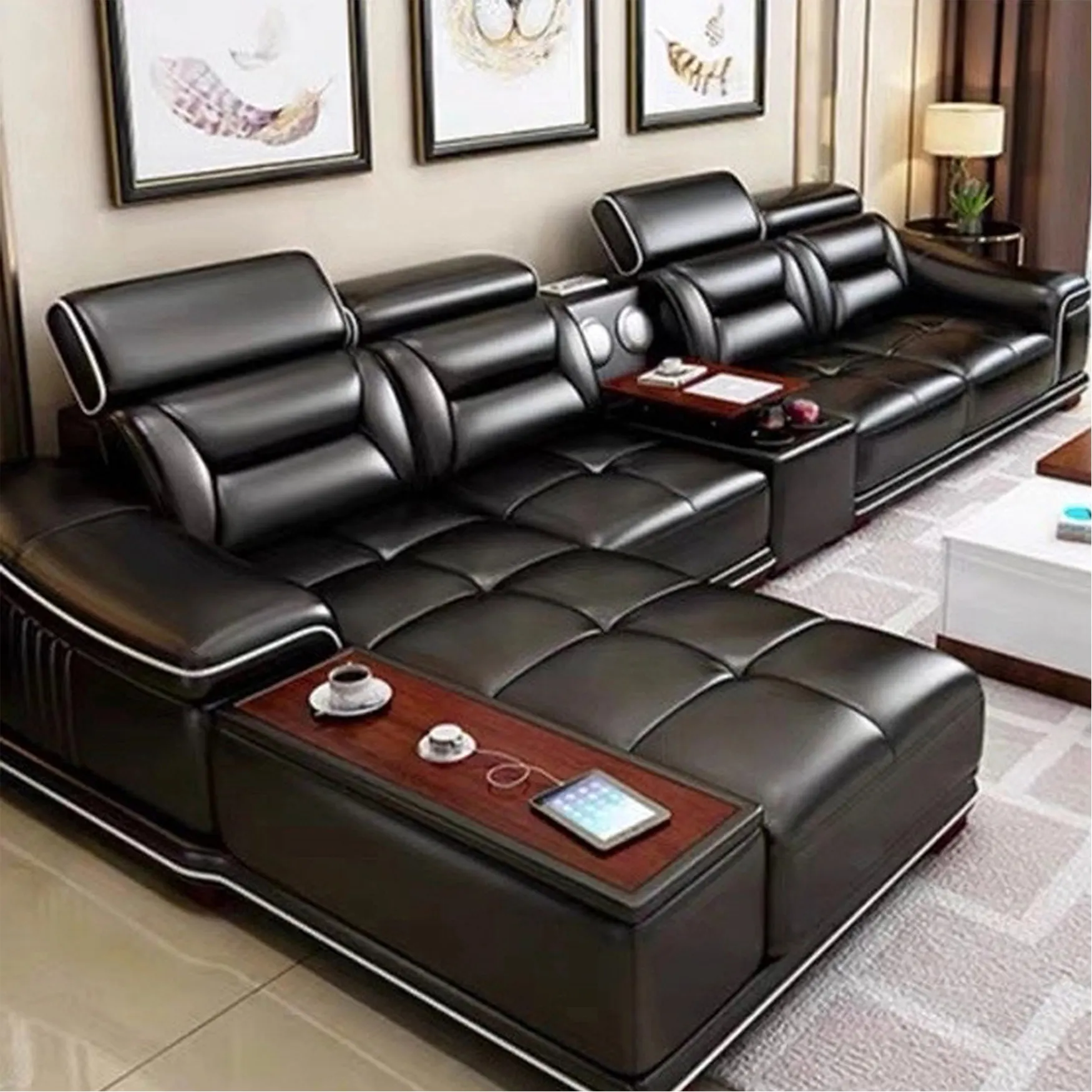 italian turkish furniture leather chesterfield modular sofa sectionals living room home furniture
