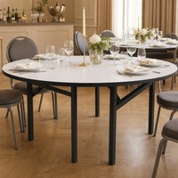Table ronde modulaire pliable pour salle de banquet, structure métallique, pour mariage, événement, restauration, fête, hôtel