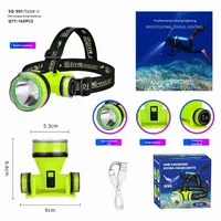 Lampe frontale de plongée transfrontalière nouvelle génération à haute luminosité, lampe frontale à LED haute puissance à longue autonomie, étanche IP65