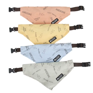 Kingtale مخصص يدوي الصنع باندانا كلب منديل جرو قطني قابل للتنفس مع أطواق حيوانات أليفة حديثة بنمط صلب - Product Image 1