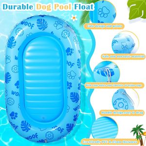 Bateau flottant pour chien, 59 x 35 pouces, radeau gonflable pliable pour animaux de compagnie, jeux aquatiques d'été pour <span class=keywords><strong>piscine</strong></span> ou lac, jusqu'<span class=keywords><strong>à</strong></span> 150 livres - Product Image 4