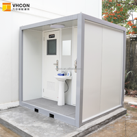 Cabine de toilette en acier galvanisé, toilettes portables de luxe pour l'extérieur avec lavabo pour maison résidentielle et jardin