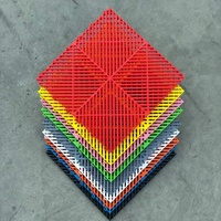 Dalles de sol emboîtables pour garage, grille de sol pour lavage de voitures haut de gamme, 400x400x18mm, en PP, tapis de sol modulaire pour décoration de salle d'exposition automobile