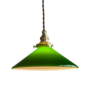 Lámpara Colgante de Cristal Verde, Estilo Retro, con una Sola Cabeza LED, para Iluminación del Hogar - Product Image 5