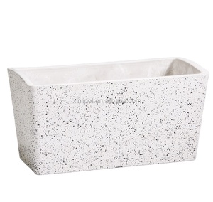 Grands planteurs rectangulaires durables légers de pots de fleur de jardin de boîte de planteur de résine - Product Image 2