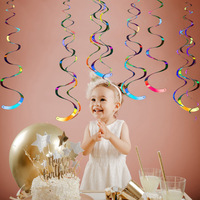 Juego de 6 Espirales Colgantes de Papel Metálico, Decoración para Fiestas, Serpentinas de Techo, Espirales Dobles para Graduación, Cumpleaños, Baby Shower
