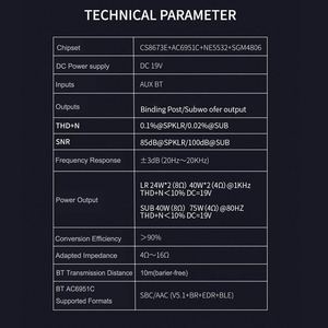 Amplificador de potencia de Audio BT XL01, amplificador de potencia Digital HiFi de 2,1 canales, sonido estéreo inalámbrico portátil - Product Image 2