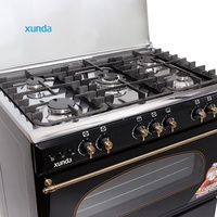 Xunda alat dapur multifungsi, peralatan rumah dapur 90cm berdiri bebas, kompor Gas 5 pembakar dengan Oven