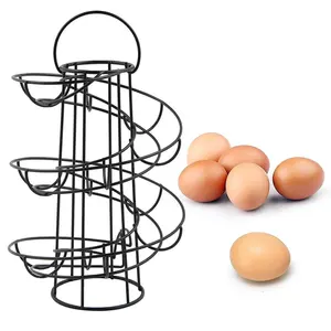 Акция на заказ, держатель для яиц из черной спиральной проволоки, для курицы, для отеля, кухни или домашней кухни