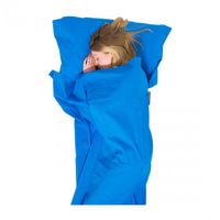 Doublure de camping en soie de coton lavable et ultralégère personnalisée Drap de voyage portable en polyester emballé dans un sac pour l'extérieur