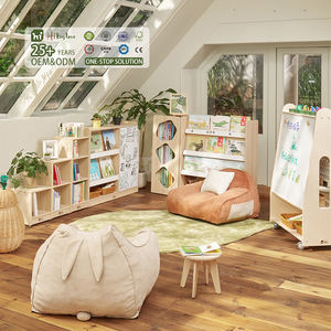 Ensemble de canapés en bois écologiques et durables Hikeylove avec des caractéristiques de sécurité pour les espaces de détente des crèches et des jardins d'enfants - Product Image 1