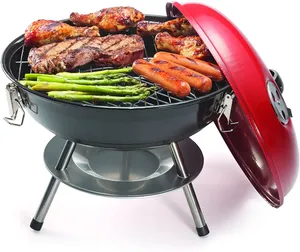 Parrilla de Carbón Portátil con Forma de Manzana Redonda, Horno de Barbacoa Pequeño para Exteriores - Product Image 4