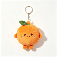 Porte-clés en peluche Citrus Expression, en coton PP doux, pendentif personnage orange, cadeau de fête, logo personnalisé, vente en gros