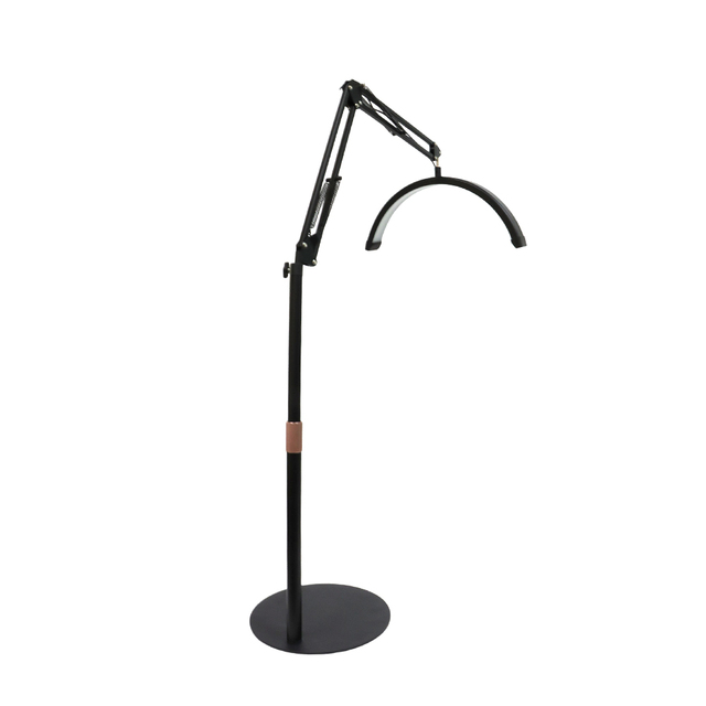 Custom Logo 16-Inch Adjustable Half Moon LED Light 20W Salon Lash Lamp Phone Holder Switch Control 110-240V Adjustable