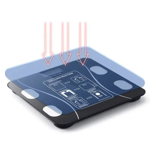 Balance connectée intelligente pour la composition corporelle, technologie ITO, matériau ABS, 150 kg, analyseur de graisse corporelle tactile pour la maison intelligente - Product Image 1