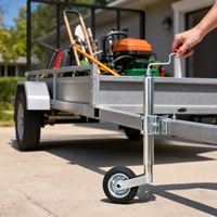 Roue de manœuvre OEM galvanisée réglable, capacité 771 lb, roue en caoutchouc massif de 8 pouces pour remorque utilitaire – Offre Spéciale