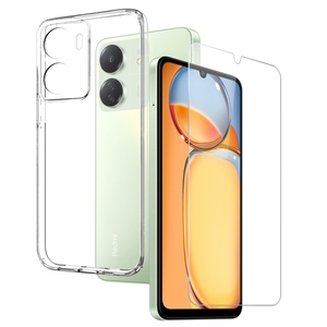 <span class=keywords><strong>Promotion</strong></span> pour Xiaomi <span class=keywords><strong>Redmi</strong></span> 13C 2-en-1 Design coque de téléphone en TPU transparente avec Film de protection d'écran en verre trempé 0.3mm 9H - Product Image 1