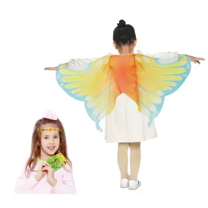 Enfants colorés Papillon Ailes Costume de Cosplay Enfants Mignon Animal Manteau Pour La Fête Scène Costume