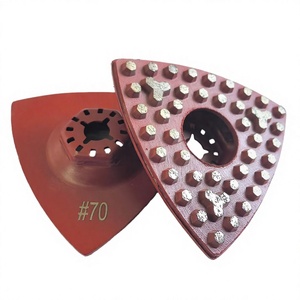 LEADING Placa de pulido de diamante oscilante de interfaz cerrada, grano 50, triangular, para multiherramienta, con patrón de puntos hexagonales y trébol/patrón de superficie - Product Image 4