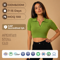 Crop top personnalisé pour femme, pull style Y2K, pull en tricot pour femme avec col rabattu
