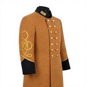 Manteau long en laine imperméable pour homme, style vintage, double boutonnage, brodé, uniforme, vêtement d'extérieur - Product Image 2