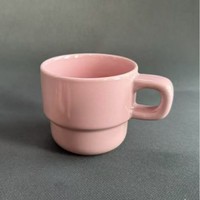 Vente en gros de tasses à thé empilables créatives de 9 oz, logo personnalisé imprimé, tasse à café en céramique résistante pour cadeau promotionnel