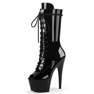 أحذية نسائية جديدة بكعب عالٍ 17 سم، شفافة من الأسفل، برباط، مفتوحة من الأمام، مناسبة للرقص على العمود، أحذية نادي ليلي، أحذية طويلة للنساء - Product Image 2