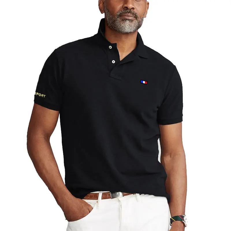 OEM Top Quality 100% cotton Short Sleeve Polo Shirts Custom Logo Embroidery Plain Blank Polo T shirt Men