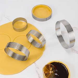 แหวนทาร์ตสแตนเลส 430 แบบมีรู, แหวนทาร์ตทรงกลม, สำหรับอบ<span class=keywords><strong>พาย</strong></span>, แม่พิมพ์เค้กขนมหวานฝรั่งเศส, แหวนมูสหลายขนาด - Product Image 6