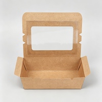 Contenants alimentaires à emporter pliables et empilables en papier kraft brun imperméable, écologiques et recyclables, vente en gros RUNWELL