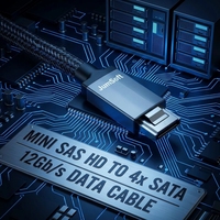 Cable JumSoft interno Mini SAS HD SFF-8643 a 4x SATA de 7 pines para servidores PowerEdge R640/R740/R940 (plástico y aluminio) en stock