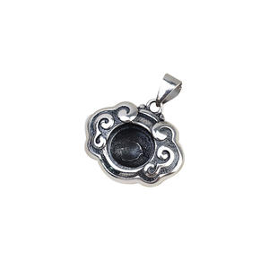 Pendentif rétro en argent S925 Yintai pour enfants avec perle de 8 mm, sans aiguille, support artisanal, bijoux - Product Image 5