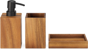 Portasapone in legno portasapone portasapone Set da bagno Acacia 3 pezzi - Product Image 2