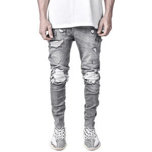 Pantalon <span class=keywords><strong>jean</strong></span> personnalisé de haute qualité dernière conception <span class=keywords><strong>jean</strong></span> skinny stretch déchiré <span class=keywords><strong>jean</strong></span> fuselé à superposition pour hommes - Product Image 5