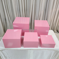 Furun Factory Lot de 5 boîtes de buffet en métal rose de haute qualité pour la décoration de la maison et de l'hôtel