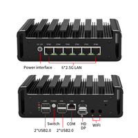 BKHD Endüstriyel Mini Bilgisayar N300 J6412 J5005 7305 4 LAN 6 LAN 2.5G Ağ Cihazı Uç Bilgisayarı